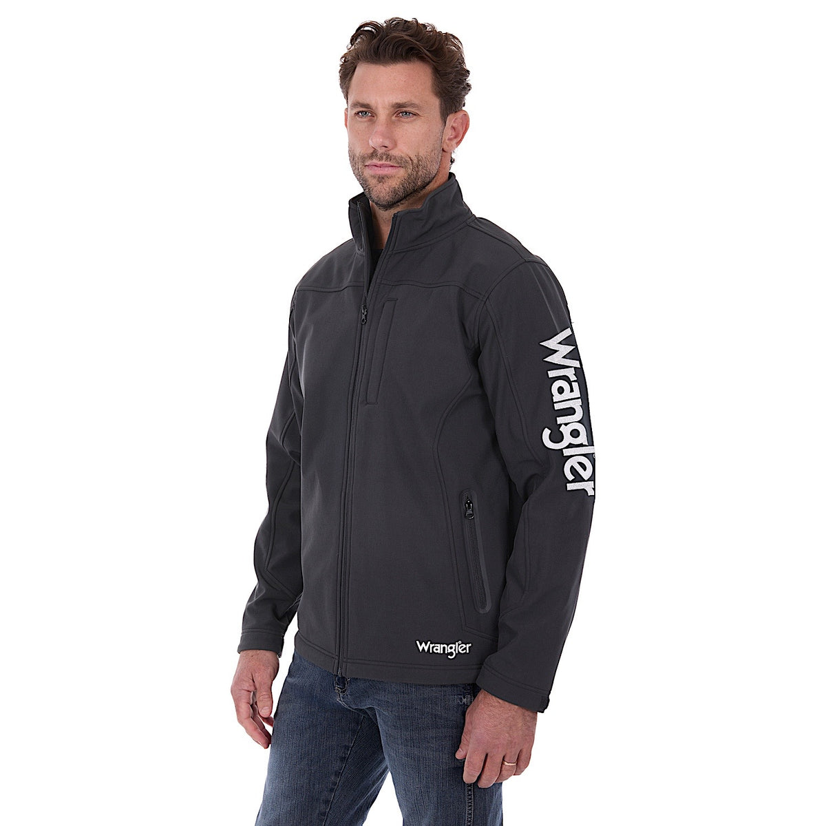 Wrangler Men's Logo Softshell Jacket - Charcoal