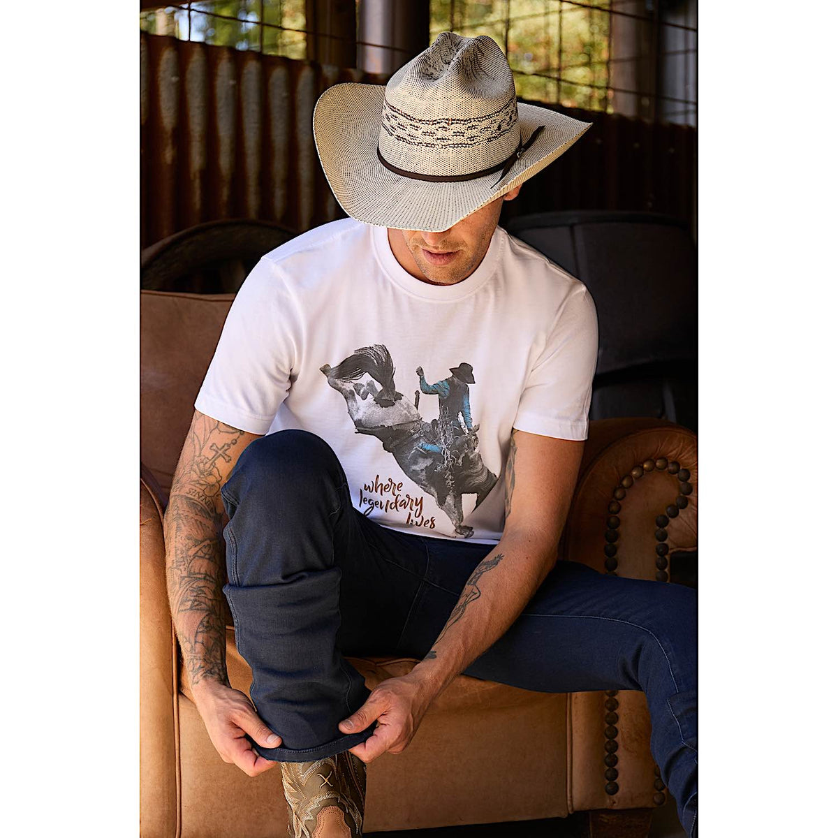 Wrangler Hudson Bangora Hat - Natural / Coffee