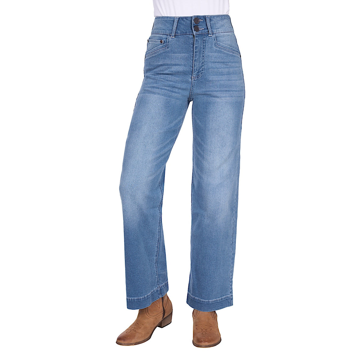 Wrangler Women’s Chloe High Rise Wide Leg Jean - Morning Sky