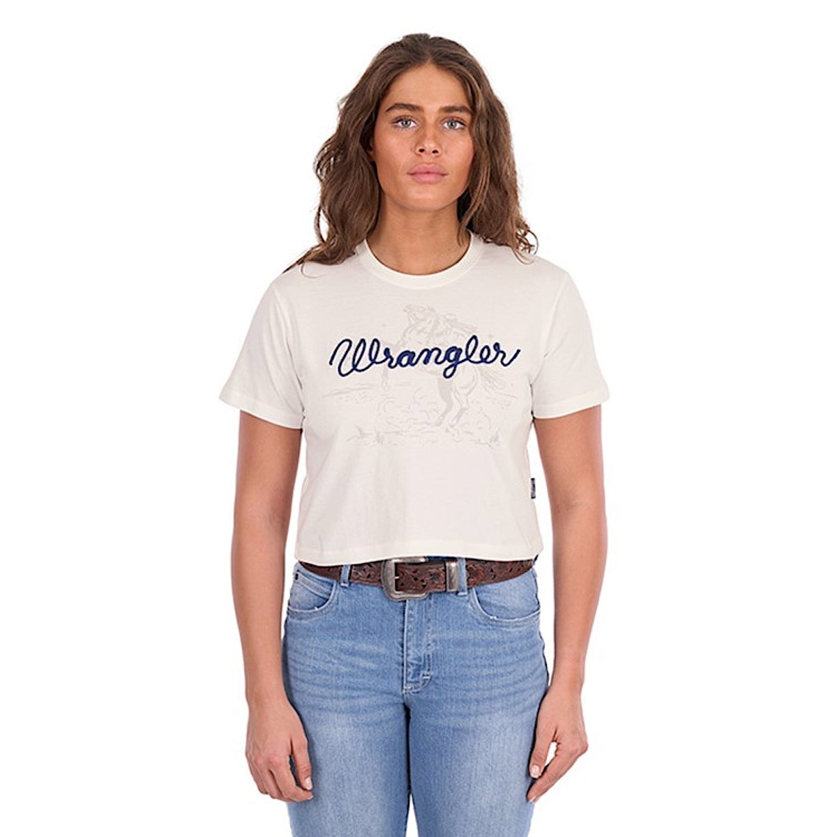 Wrangler Women's Cindy Crop Tee - Cream