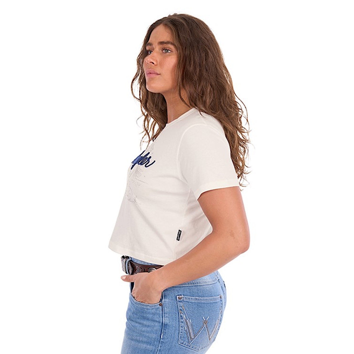 Wrangler Women's Cindy Crop Tee - Cream