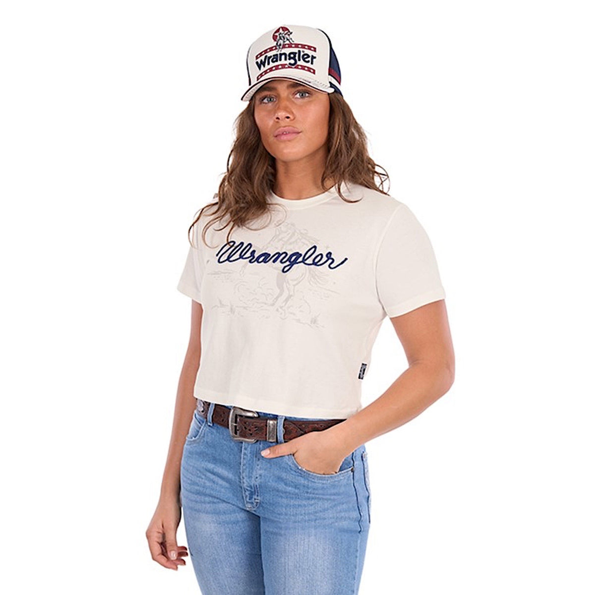 Wrangler Women's Cindy Crop Tee - Cream