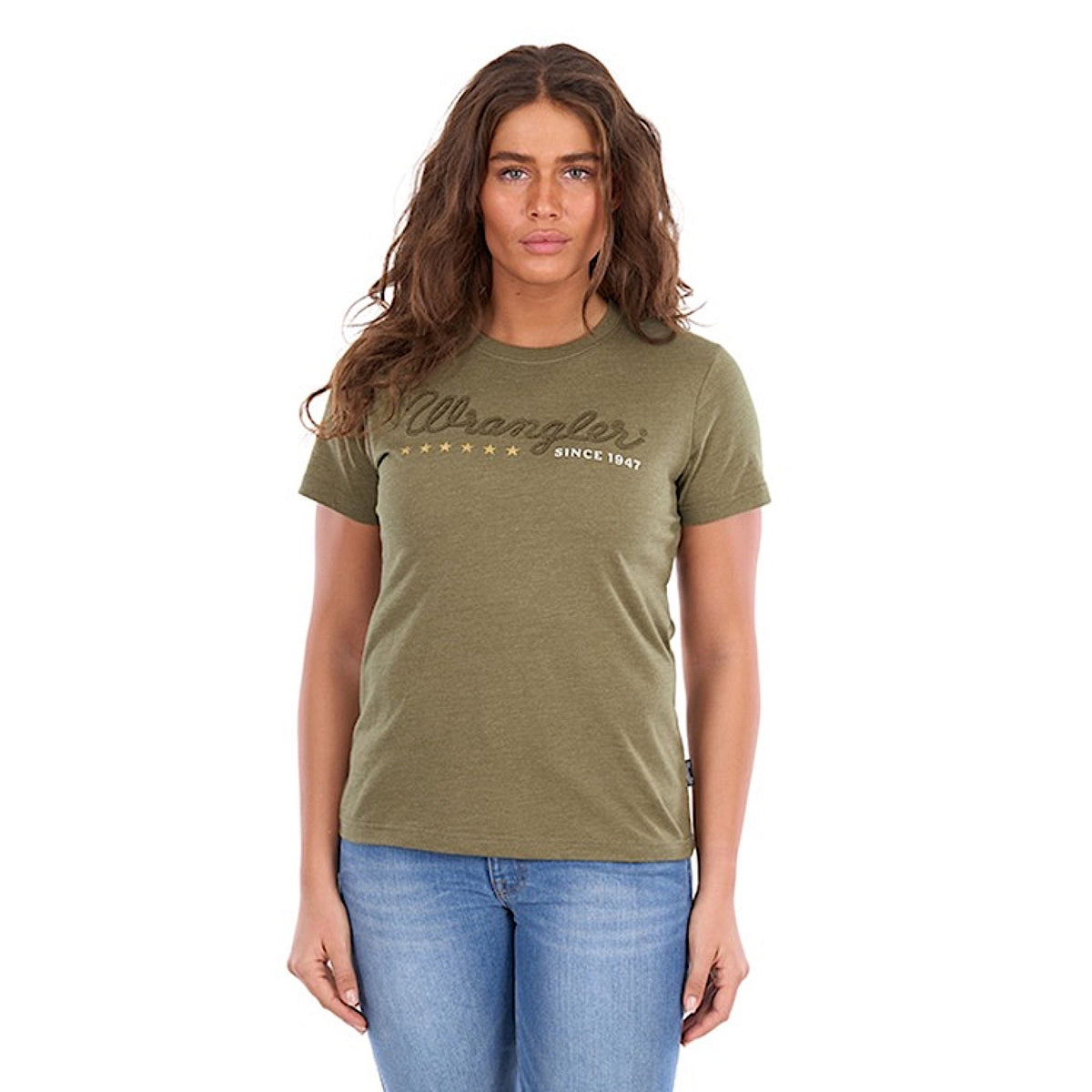 Wrangler Women's Lucy Tee - Khaki Marle
