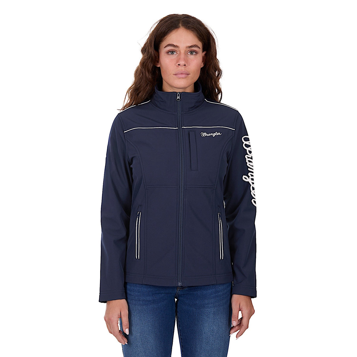 Wrangler Women's Logo Softshell Jacket - Navy
