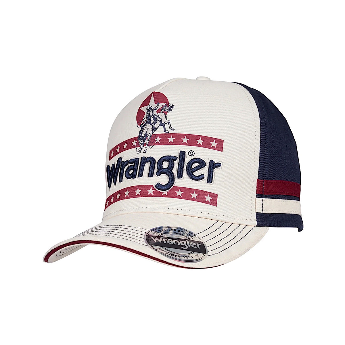 Wrangler Nora High Profile Full Back Cap - Cream / Navy
