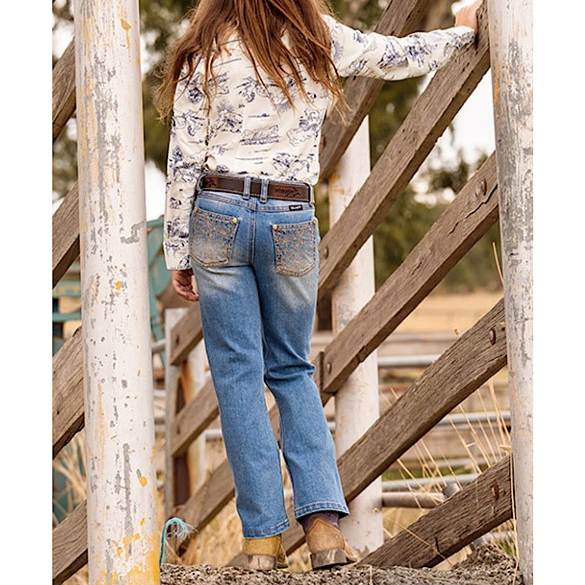 Wrangler Girl's Lucy Boot Cut Jean - Faded Blue