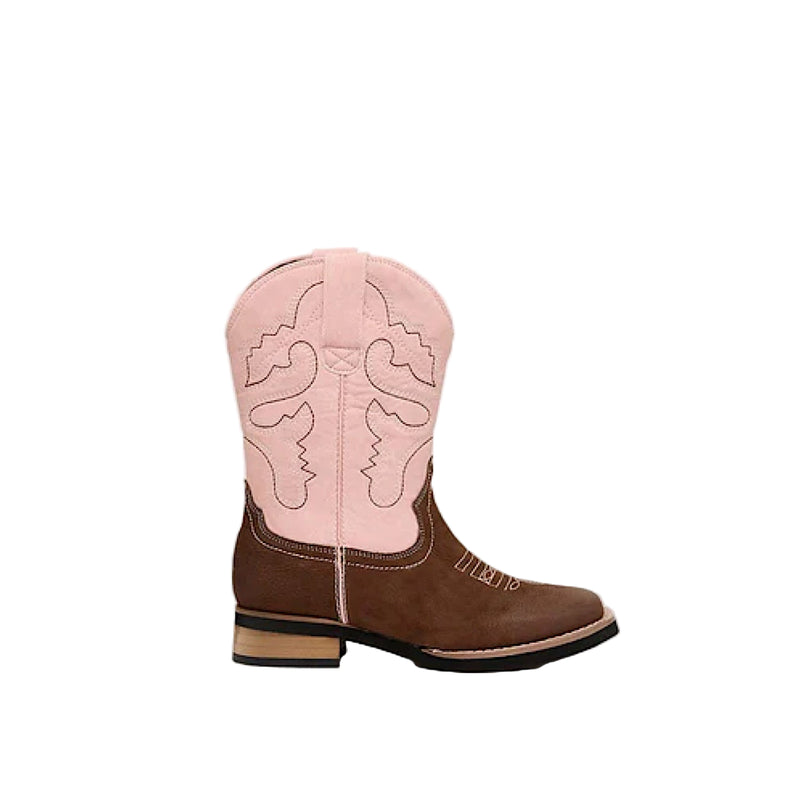 Baxter Youth Western Boots - Light Pink / Brown