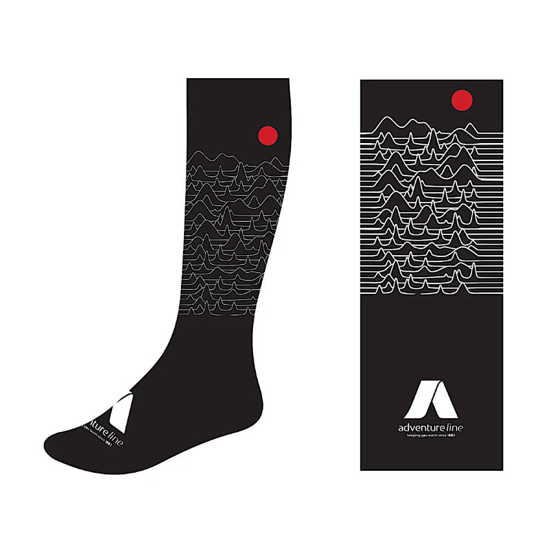 Adventureline Unisex Simple Mountain Sock - Black
