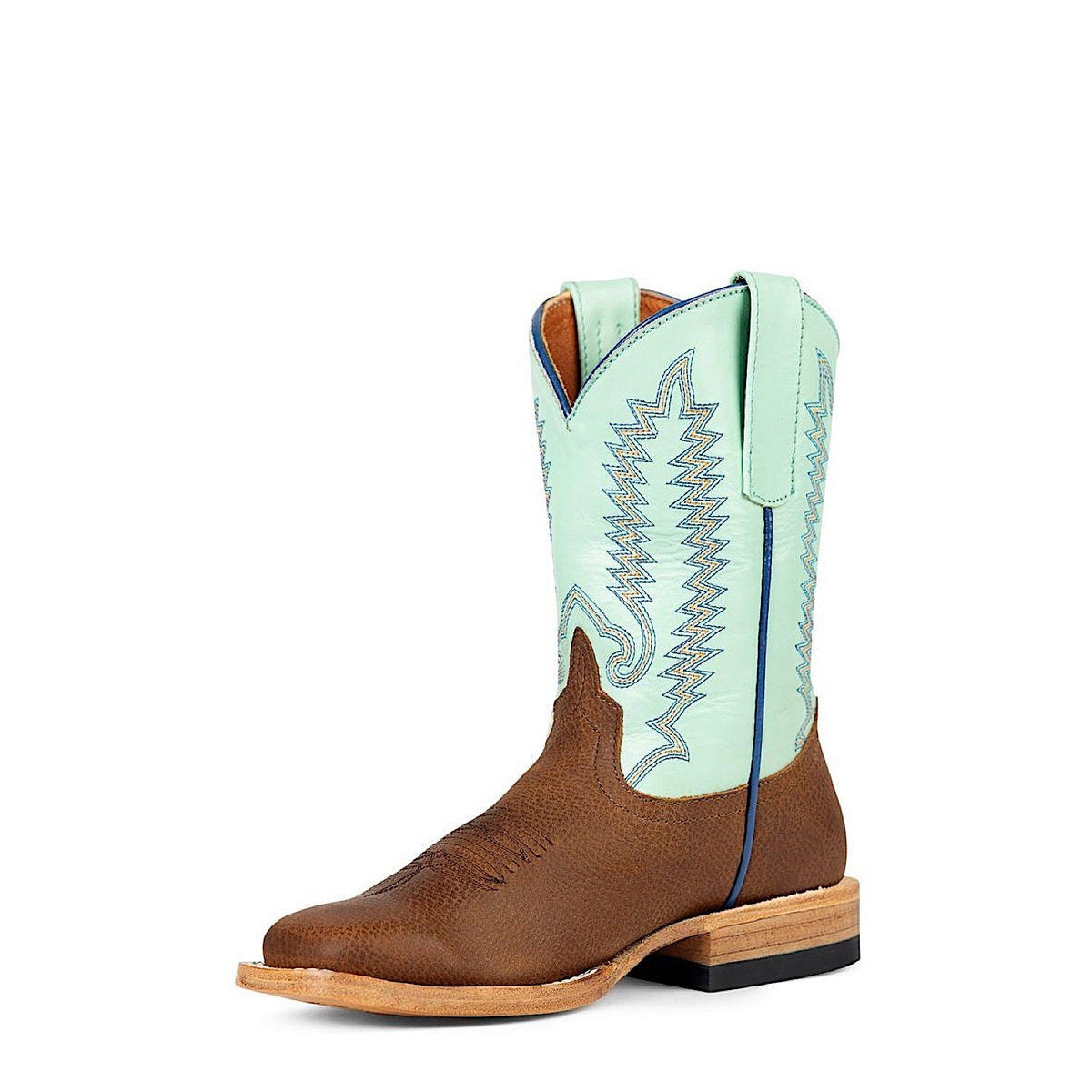 Anderson Bean Kid’s Mint with Shrunken Shoulder Western Boot - Mint/Brown