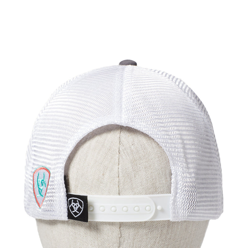Ariat Aztec Logo Mesh Trucker Cap - Charcoal / White / Turquoise