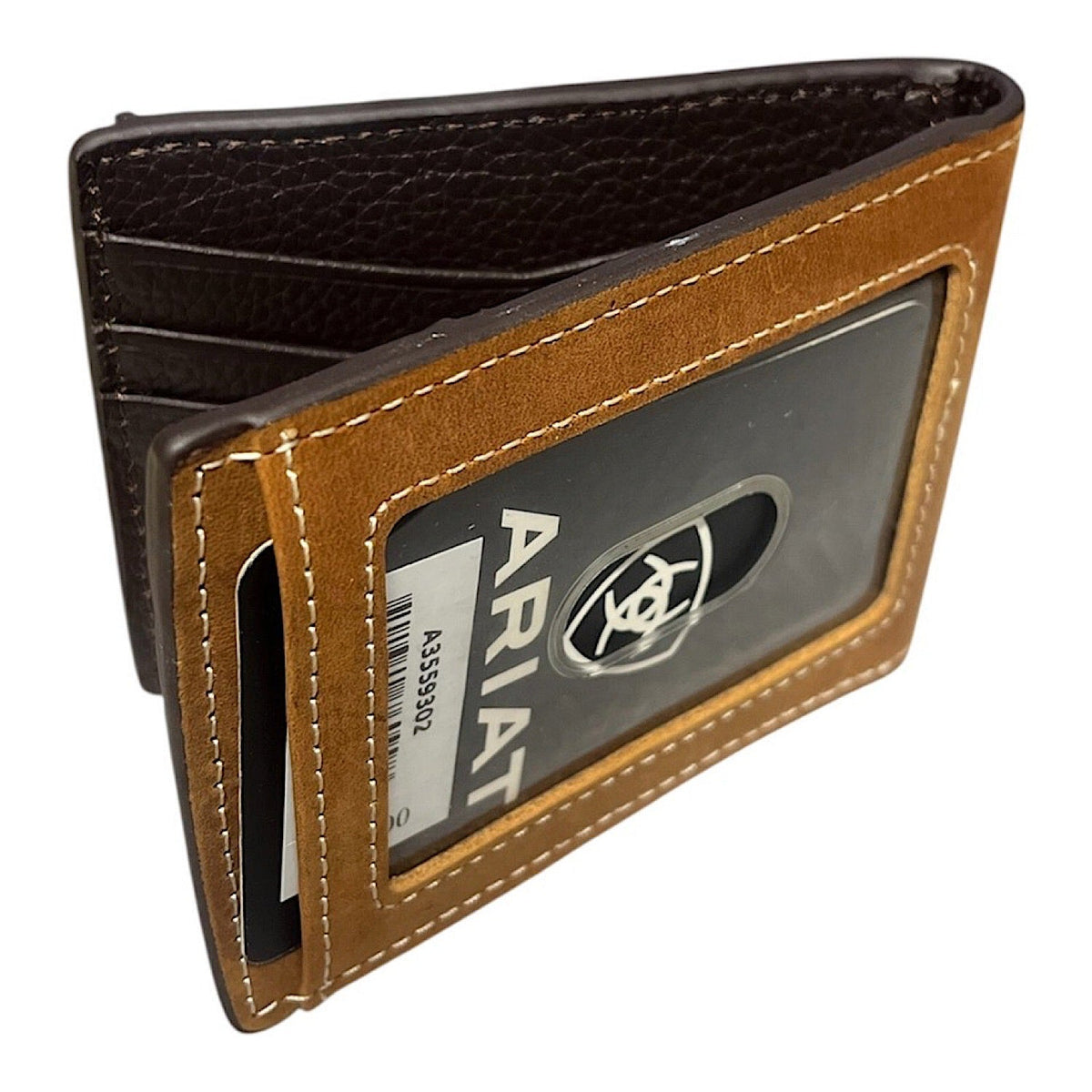 Ariat Bifold Money Clip Wallet Southwest Diamond Lace - Brown