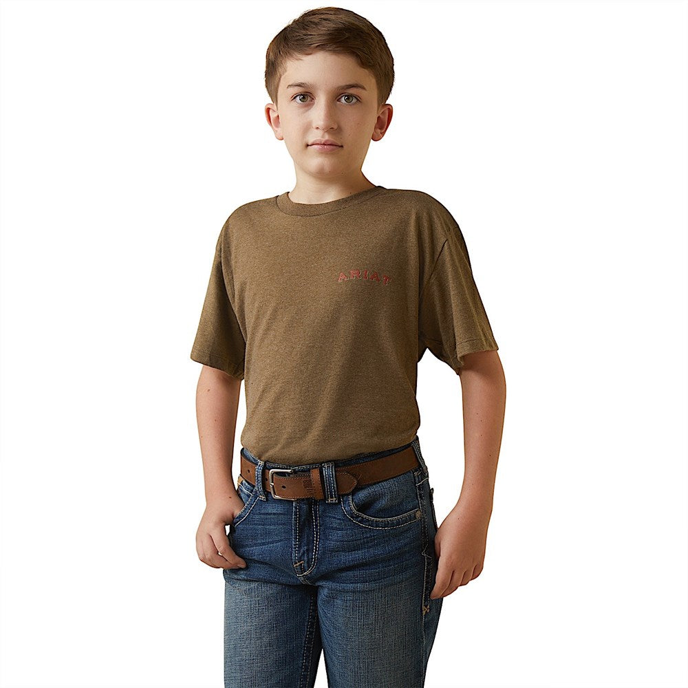 Ariat Boy’s Farm Truck T-Shirt Mocha Heather