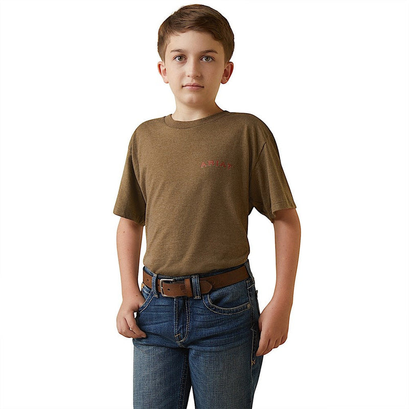 Ariat Boy’s Farm Truck T-Shirt Mocha Heather