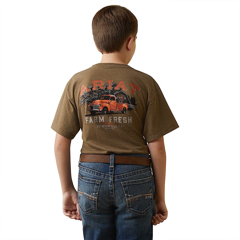 Ariat Boy’s Farm Truck T-Shirt Mocha Heather