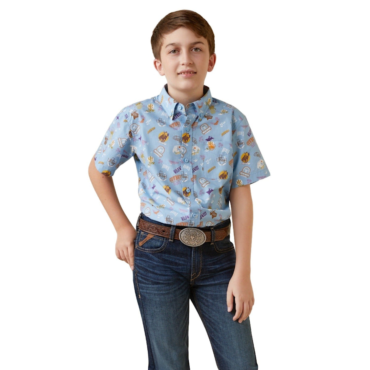 Ariat Boys Maurico Classic S/S Shirt Blue