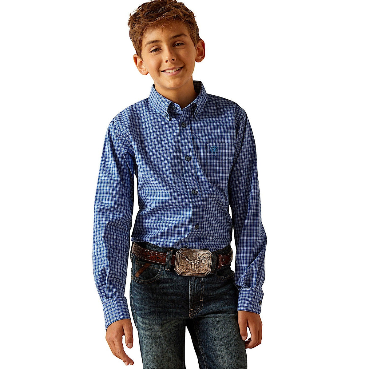 Ariat Boy’s Pro Perrin Shirt - Blue