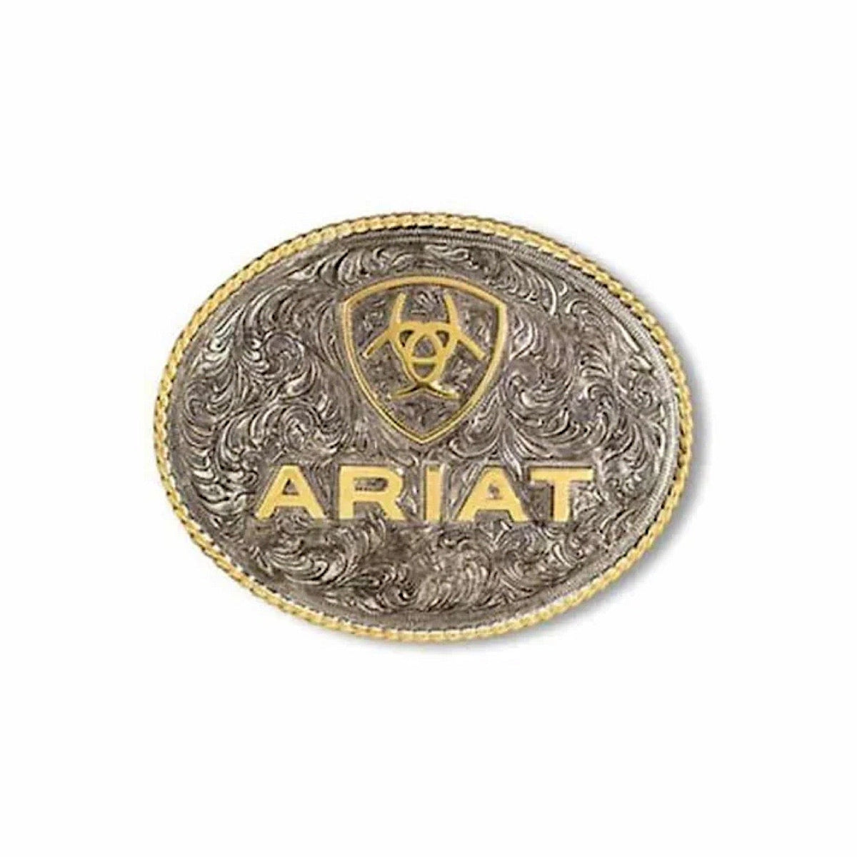 Ariat Buckle Large Oval Rope Edge - Silver Gold