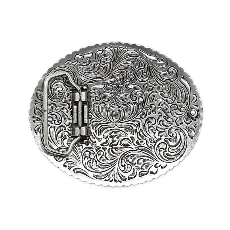 Ariat Buckle Oval Bead Edge - Antique Silver