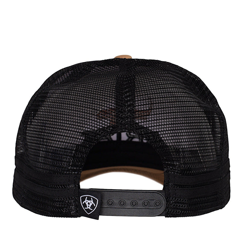 Ariat Bull Horn Trucker Cap - Black/Khaki