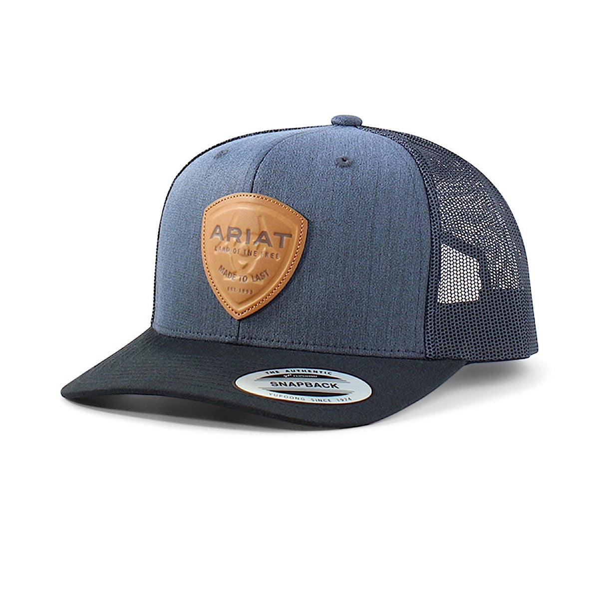 Ariat Mens Cap Leather Logo - Blue