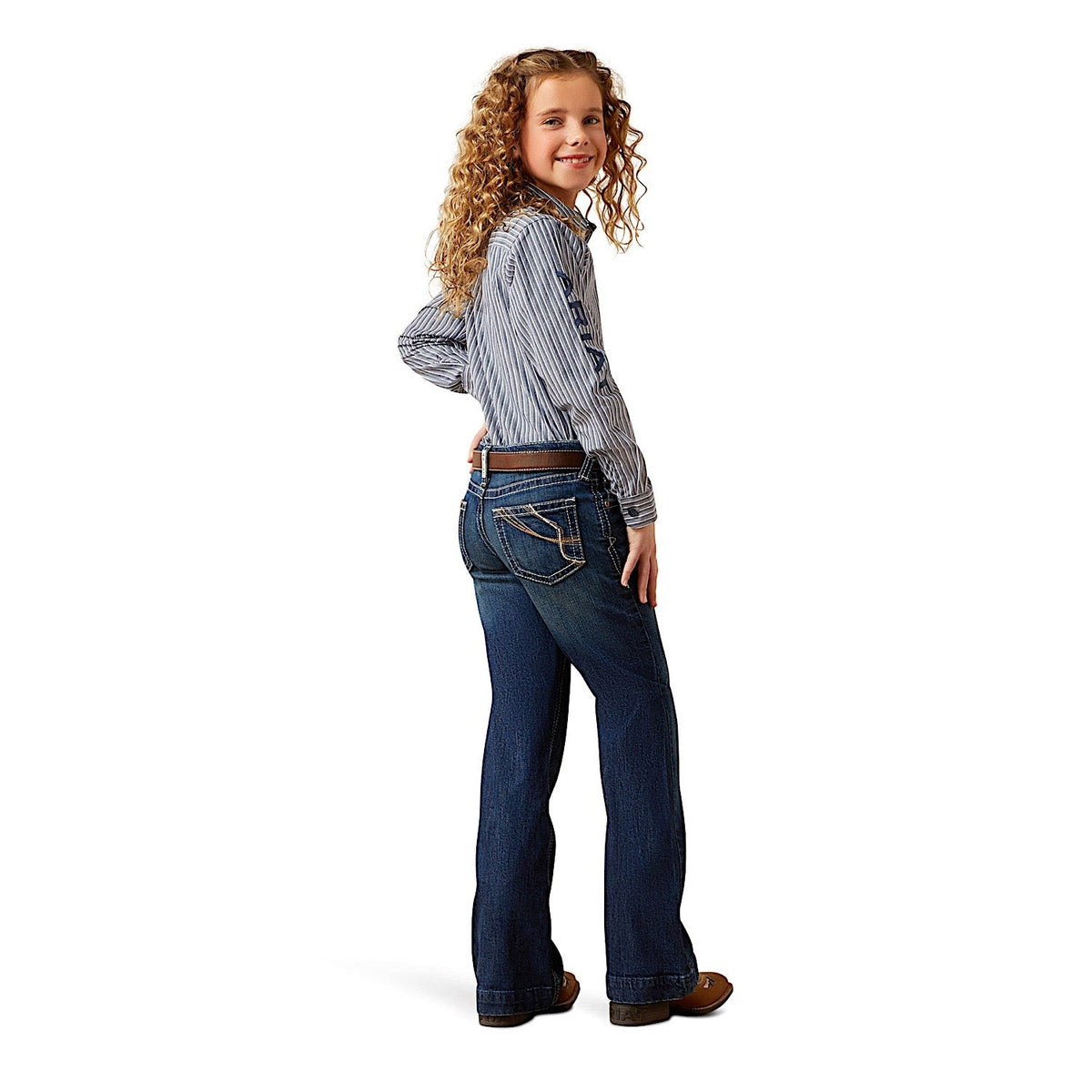 Ariat Girls Andrea Wide Trouser Jeans - Pacific