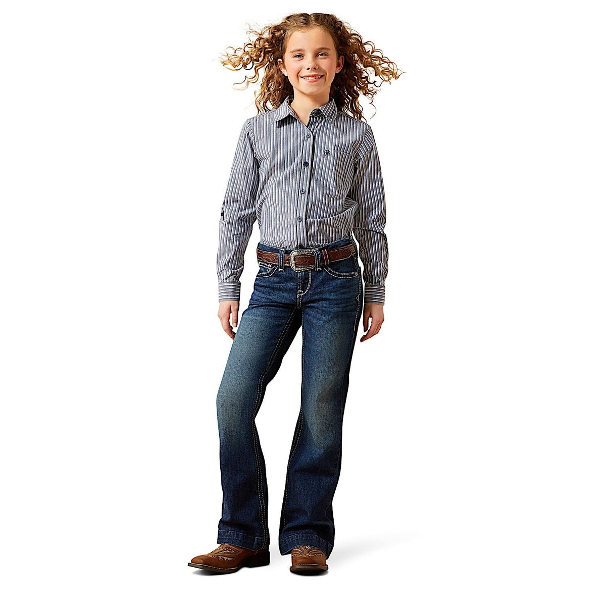Ariat Girls Andrea Wide Trouser Jeans - Pacific