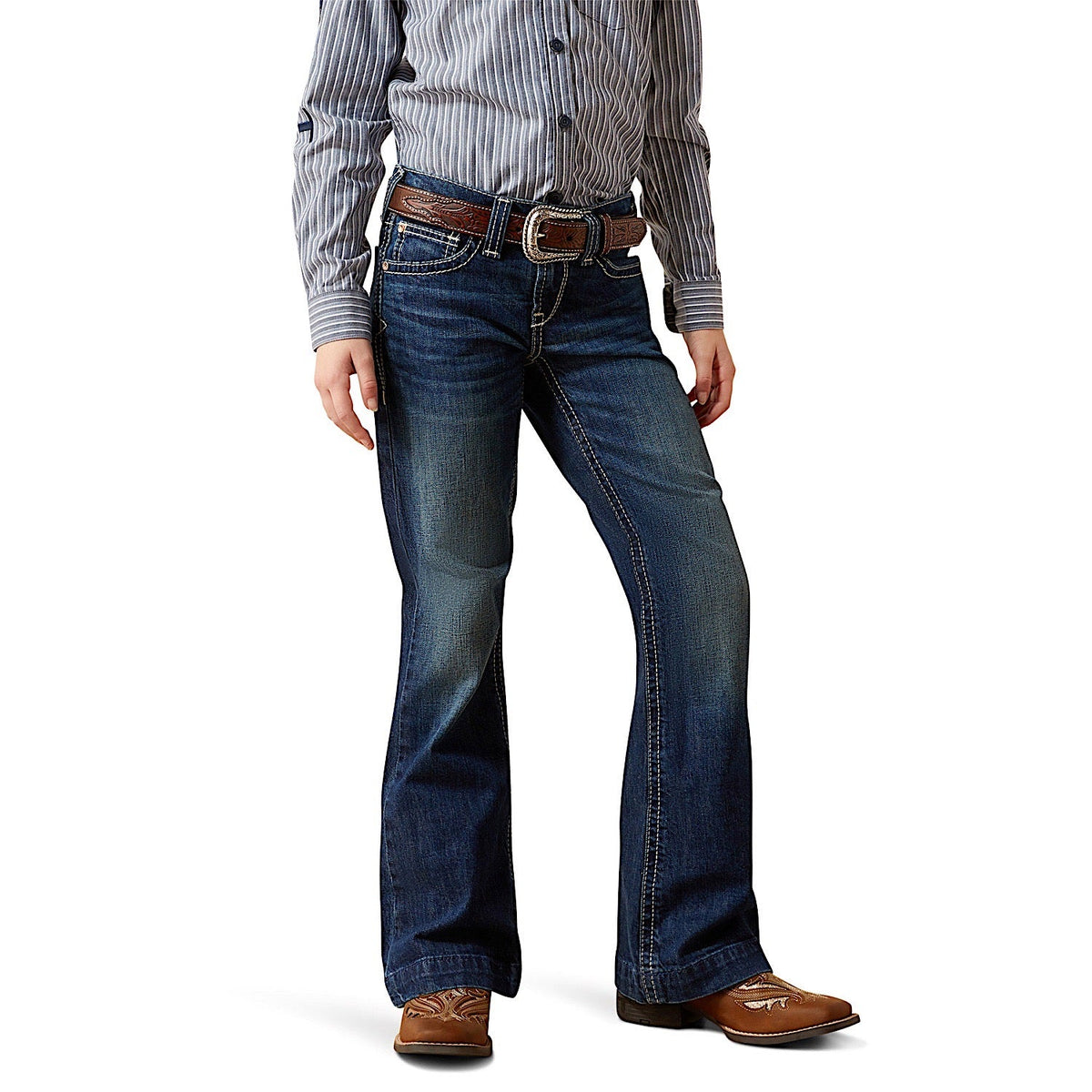 Ariat Girls Andrea Wide Trouser Jeans - Pacific