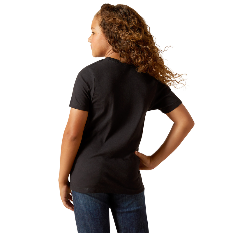 Ariat Girls Boot Stitch Logo Tee - Black
