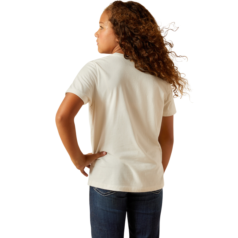 Ariat Girls Bull Horns Tee - Natural