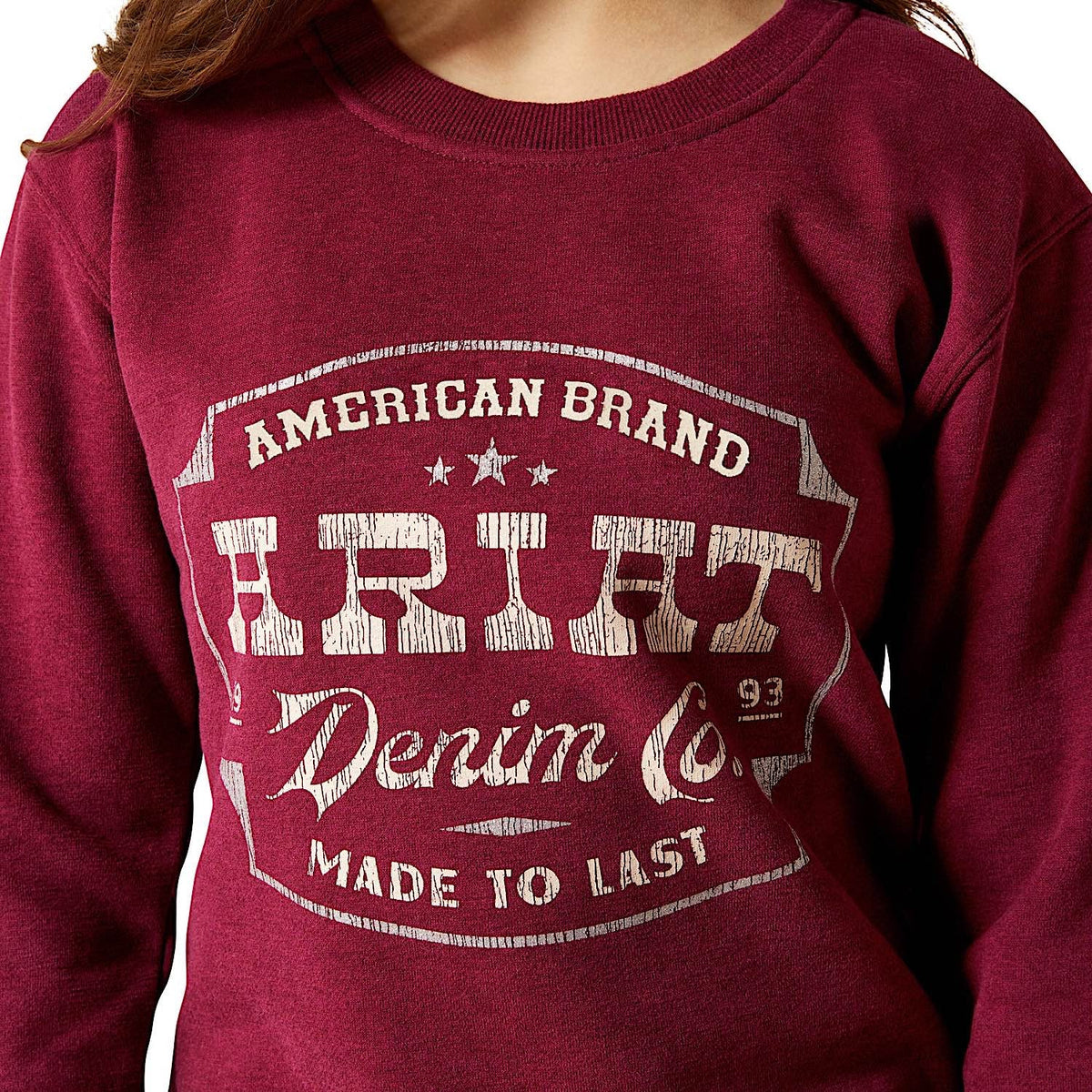 Ariat Girl’s Emblem Sweatshirt - Beaujolais Heather
