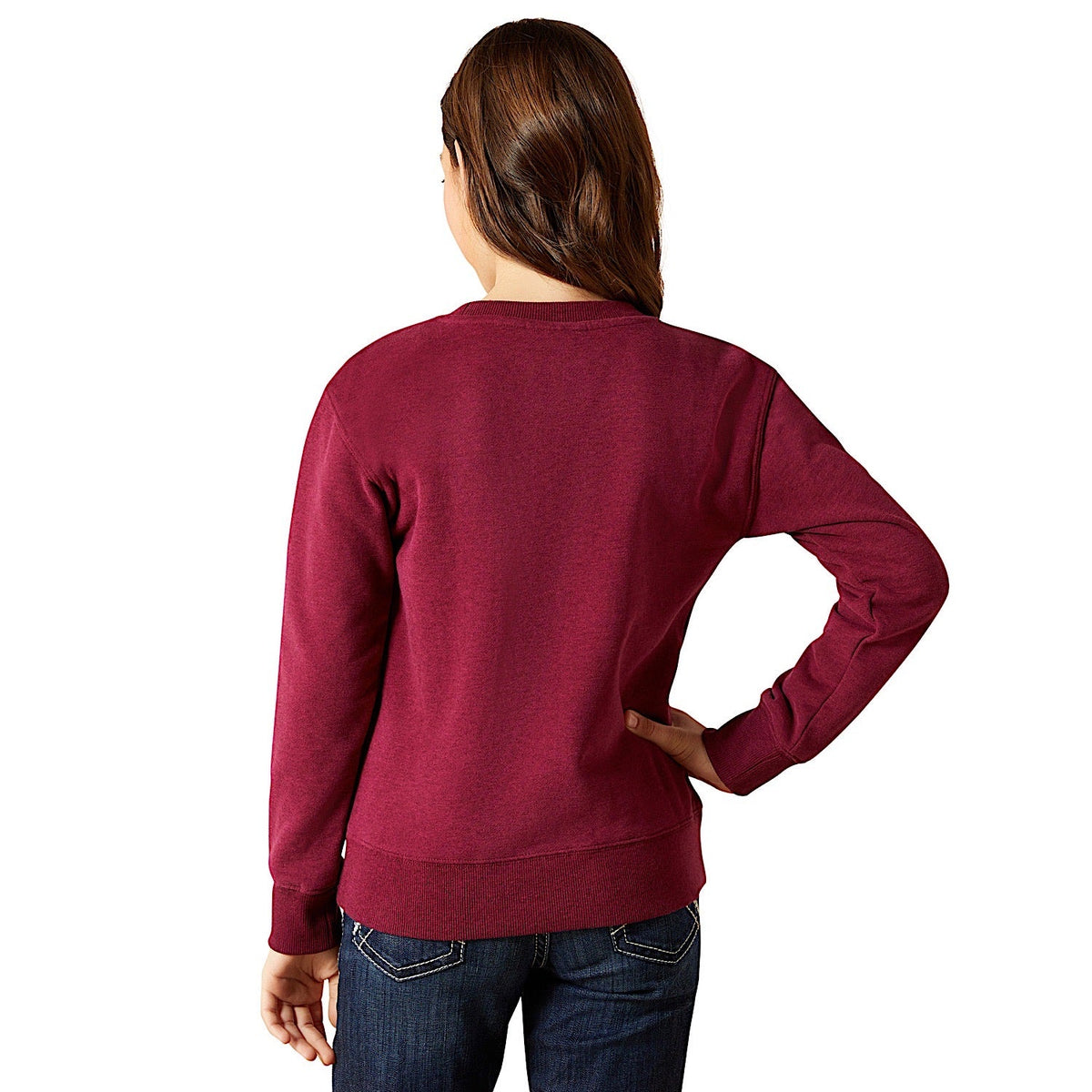 Ariat Girl’s Emblem Sweatshirt - Beaujolais Heather