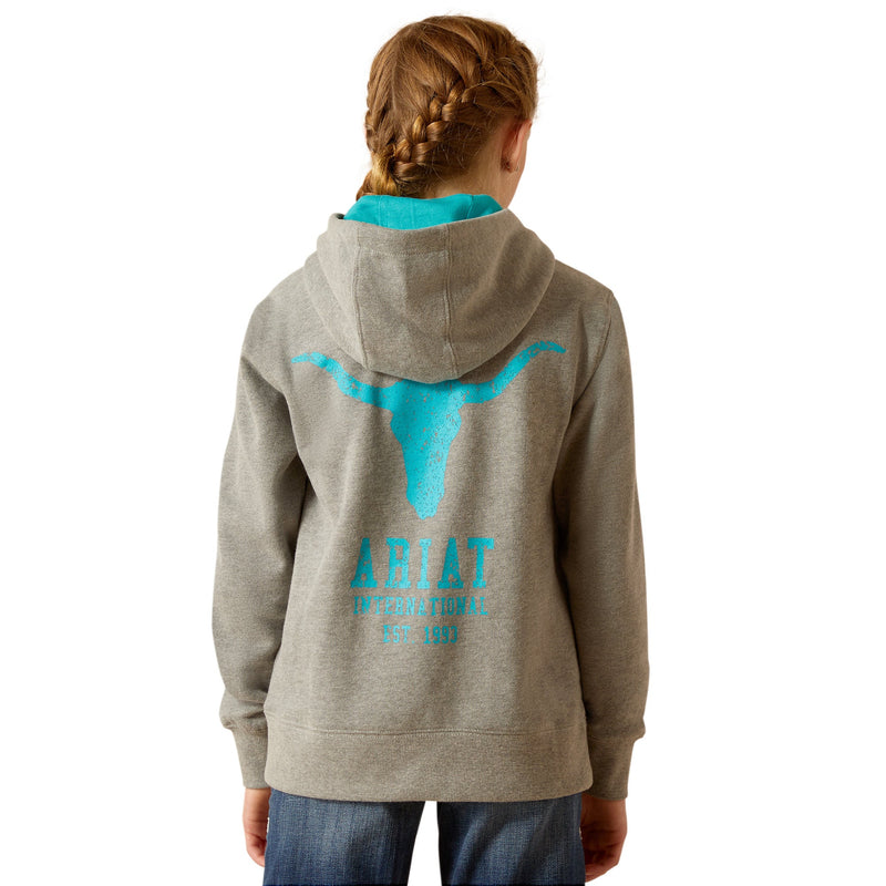 Ariat Girl’s Equipment Hoodie - Heather Grey