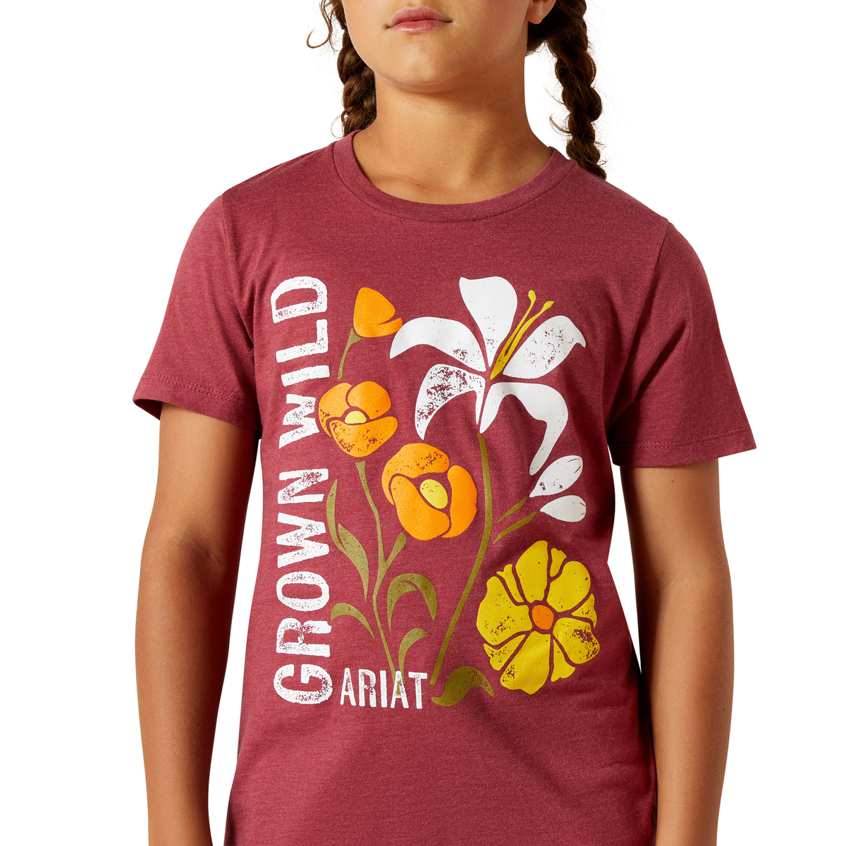 Ariat Girls Grown Wild Tee - Cardinal