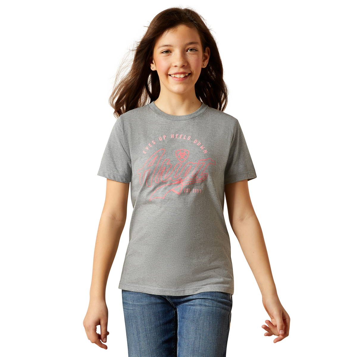 Ariat Girl’s Heels Down T-Shirt - Ice Berg