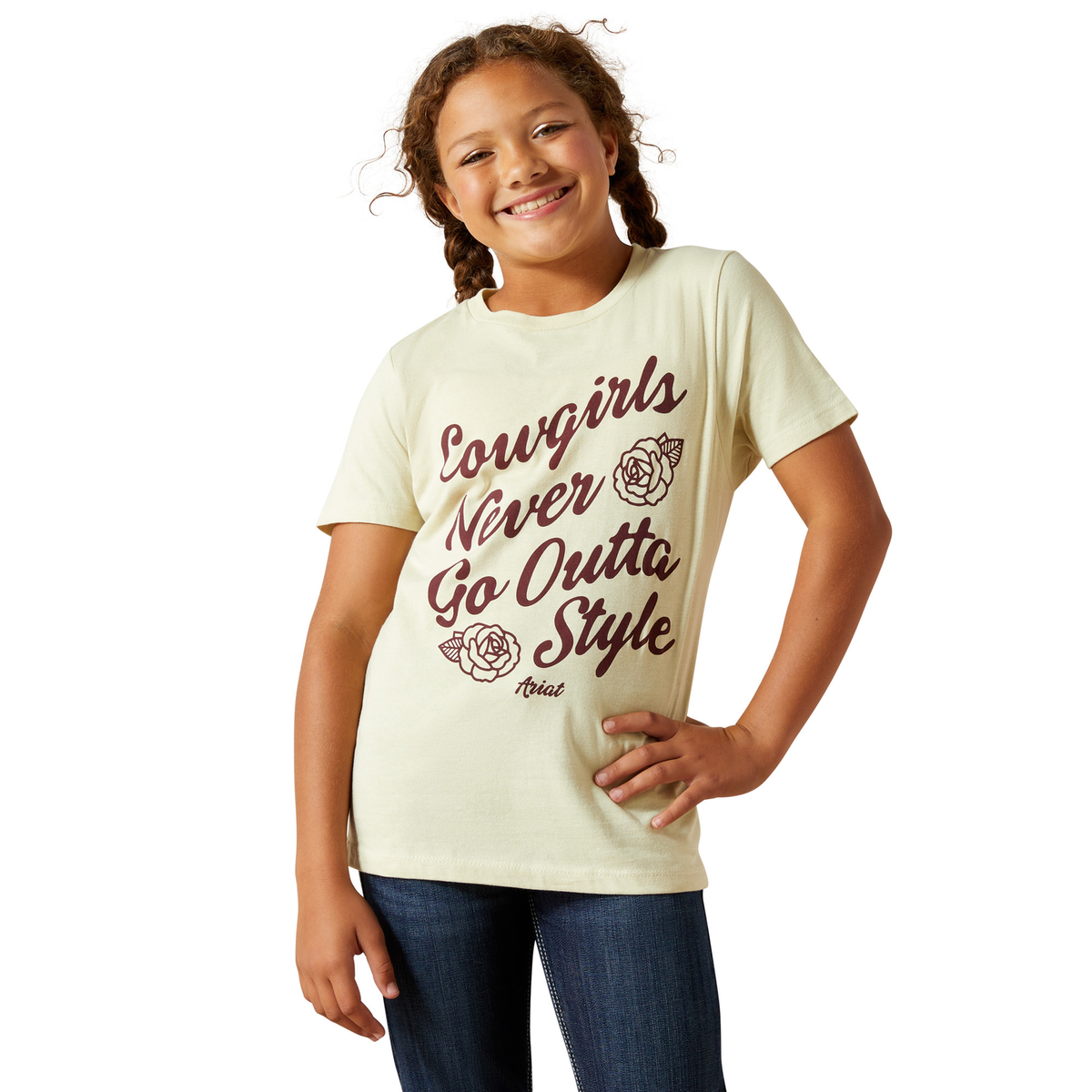 Ariat Girls Never Outta Style Tee - Wheat