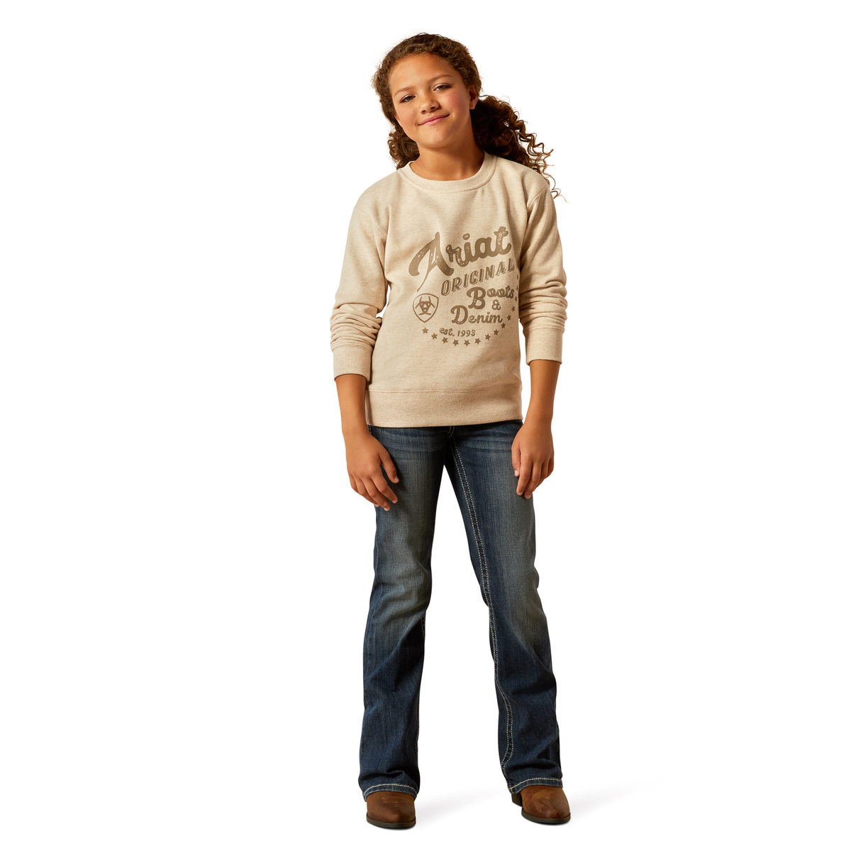Ariat Girl’s Original Sweatshirt - Oatmeal Heather