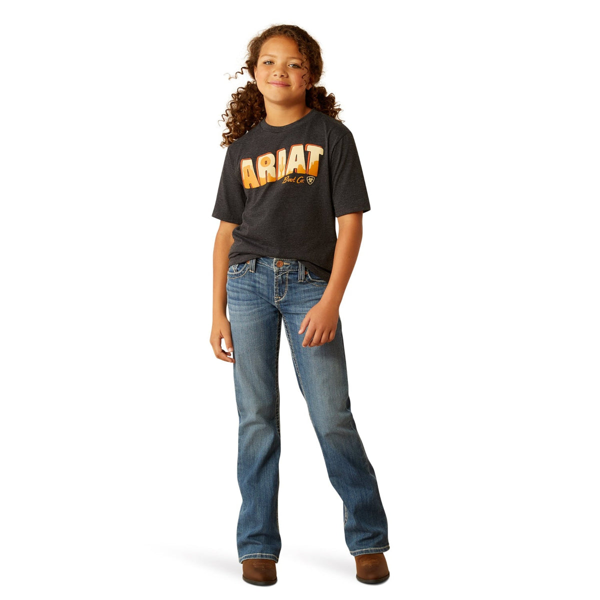 Ariat Girl’s Postcard T-Shirt - Charcoal Heather