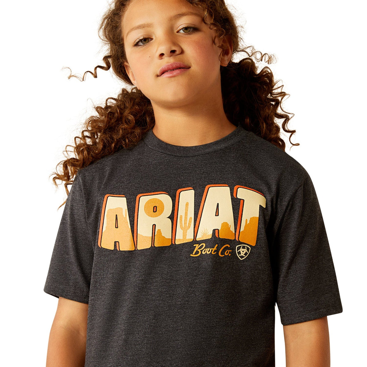 Ariat Girl’s Postcard T-Shirt - Charcoal Heather