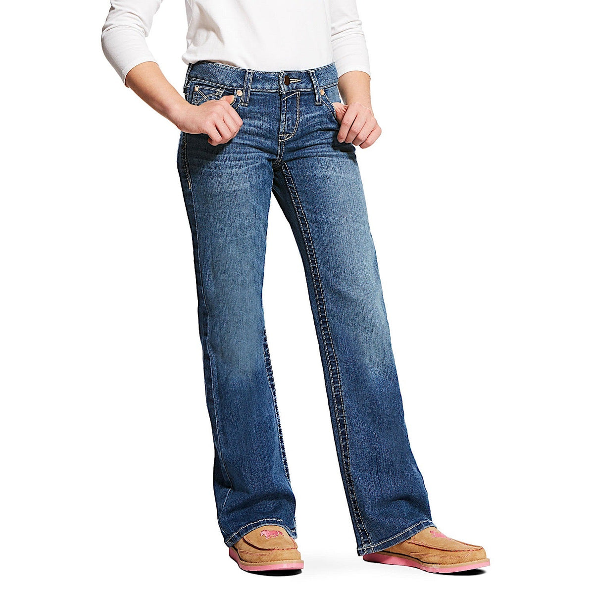 Ariat Girls R.E.A.L Whipstich Boot Cut Jeans - Eleanor