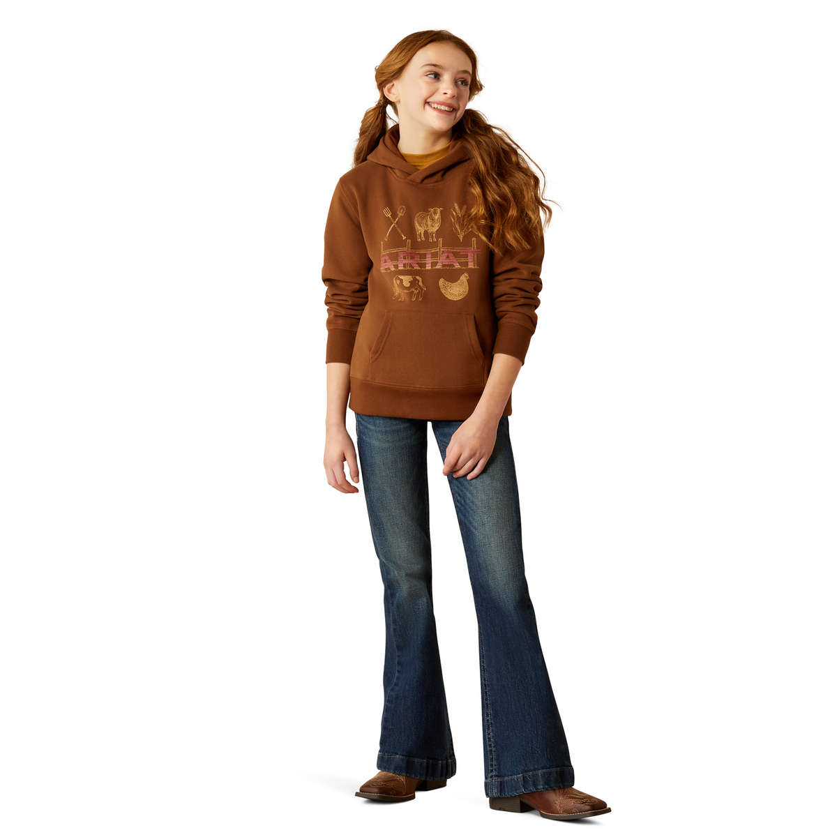 Ariat Girl’s Ranch Collections Hoodie - Soft Silt
