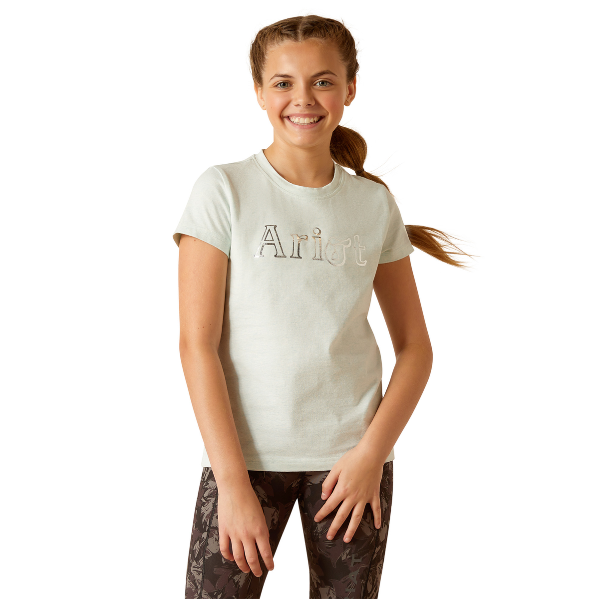 Ariat Girl’s Saddle Short Sleeve T-Shirt - Heather Plume