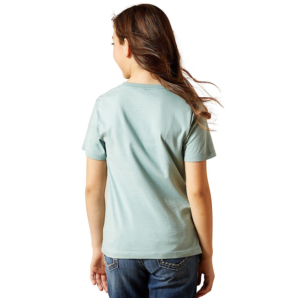 Ariat Girl’s South Western Brand Lock Up T-Shirt - Rivergreen