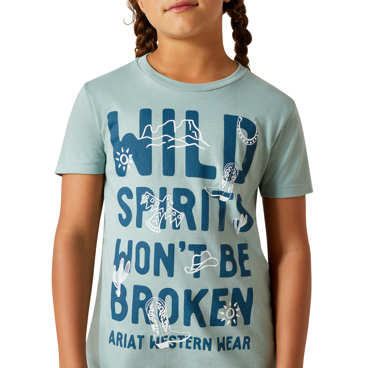 Ariat Girls Wild Spirits Tee - Rivergreen