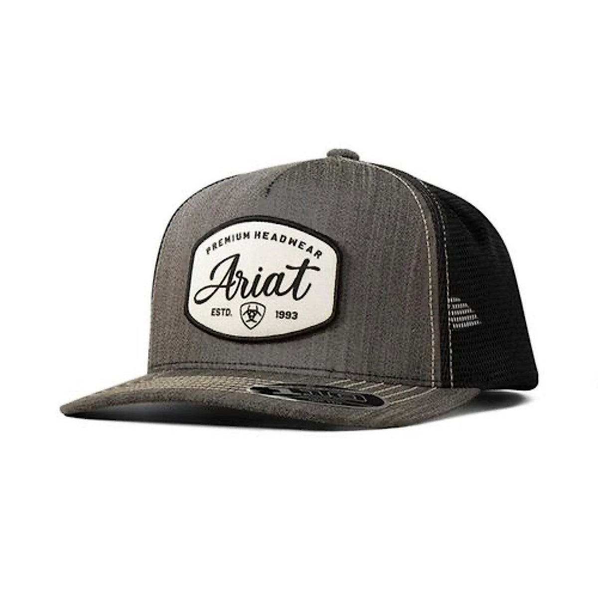 Ariat Men’s Premium Headware Patch Mesh Snap Back Cap - Black