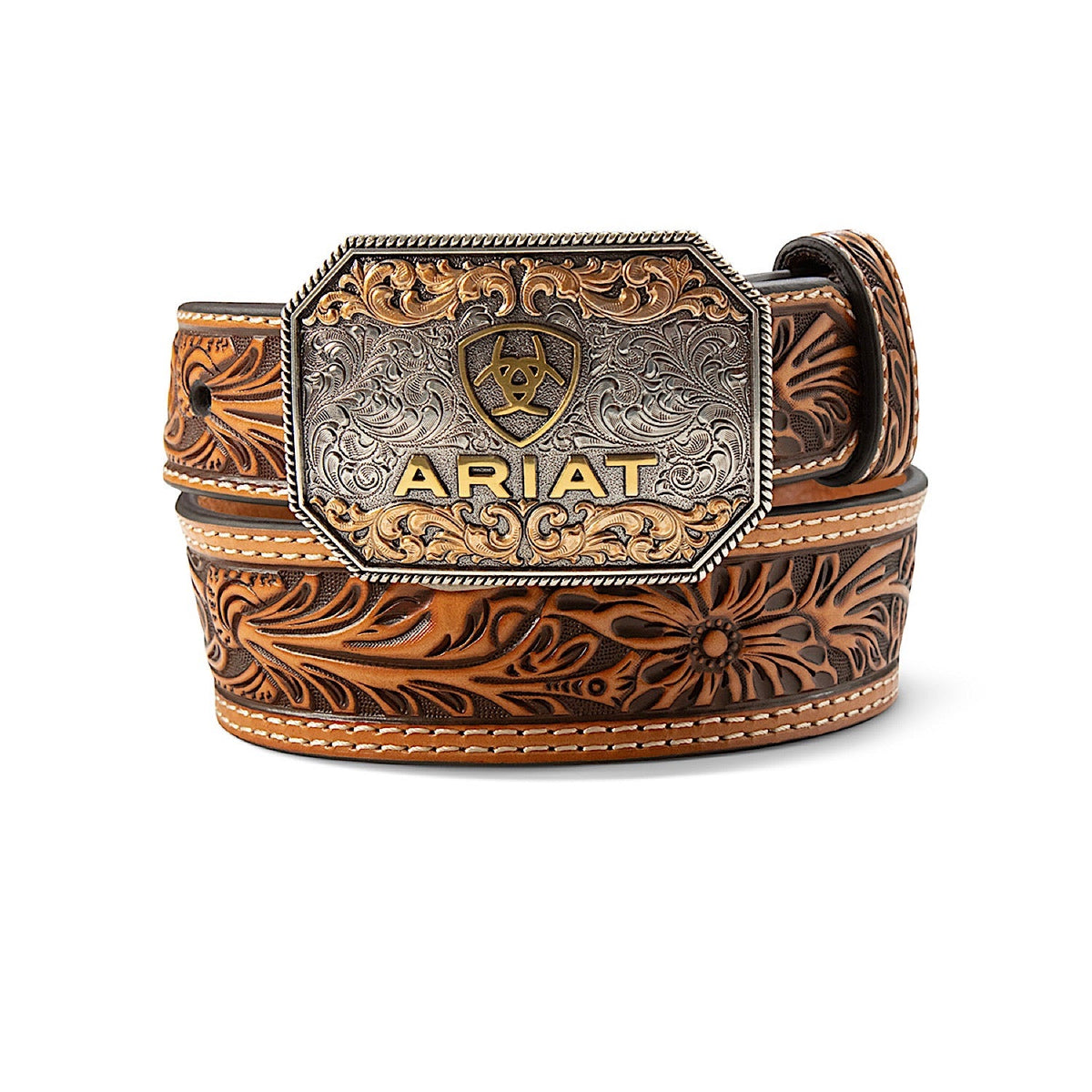 Ariat Kid’s Belt - Floral Embossed Tan