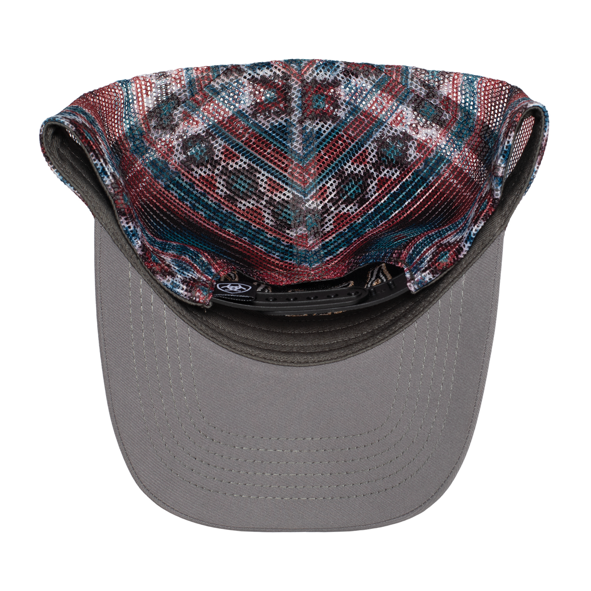 Ariat Longhorn Trucker Cap - Grey / Aztec Mesh
