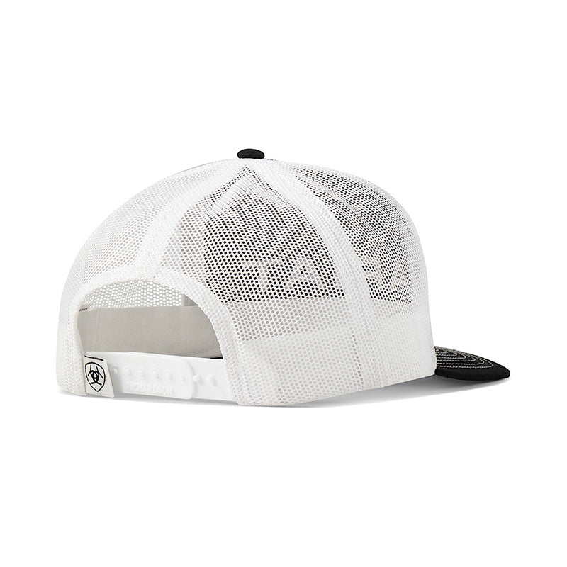 Ariat Mens 3D Embroidered Mesh Snap Back Cap - Black