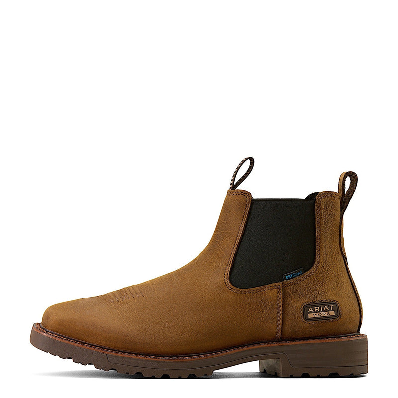 Ariat Men’s Activator H20 Wide Square Toe Chelsea Work Boot - Rye Brown