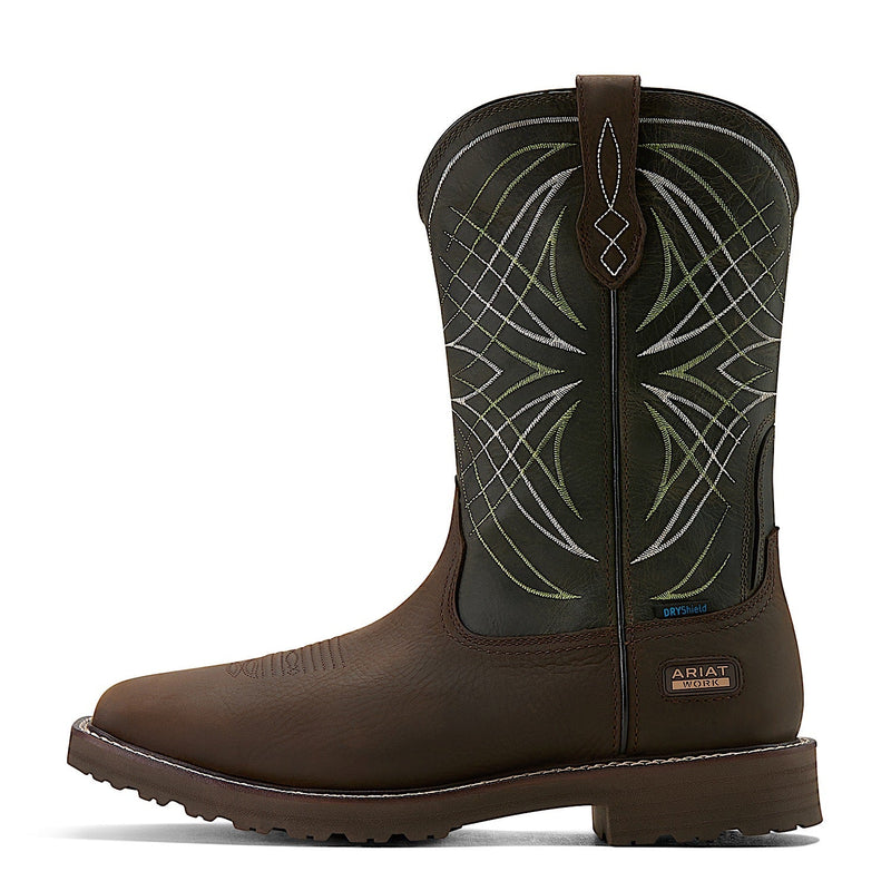 Ariat Men’s Activator Waterproof Work Boot - Dark Brown/Green