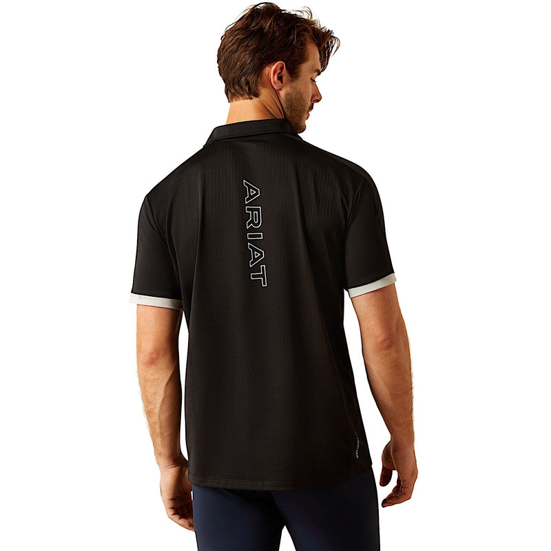 Ariat Mens Bandera Team 1/4 Zip Polo - Black Team